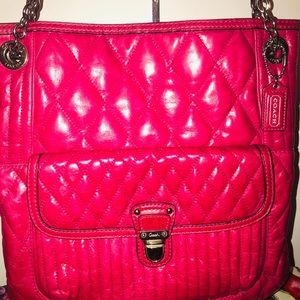 Coach Pink Quilted Slim Large Shoulderbag